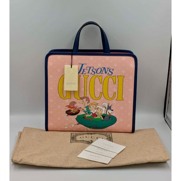 Gucci kids x Jetsons GG Supreme Tote Handbag Pink/Navy 605614 - Picture 13 of 13